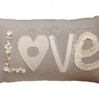cream linen LOVE cushion