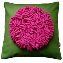 pink and green loop cushion
