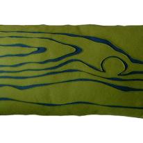 Green and grey (style A) woodgrain cushion