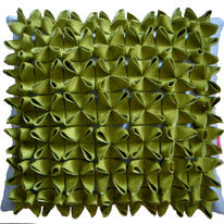green and grey origami cushion