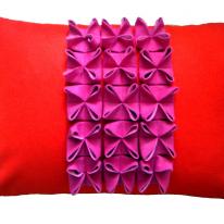 origami pink and red cushion