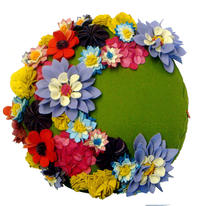 floral circle cushion