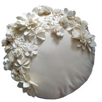 cream floral floor cushion