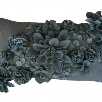 mid-grey floral cushion