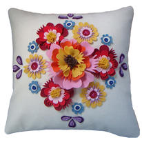 hidden folk flower cushion
