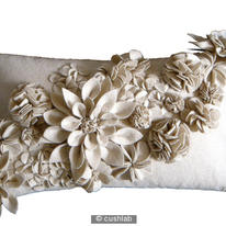 cream floral cushion