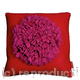 pink and red loop cushion | | | wool/viscose felt pink and red loop cushion