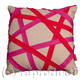 pink and red binding… | | 40 x 40cm | wool/viscose felt and linen pink and red binding…