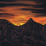 Red Mountain. - Acrylic on acrylic card.