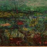 turquoise sea - mixed media