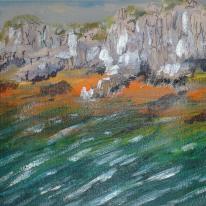 The weather beaten cliffs