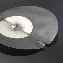 Steel and silver platter set