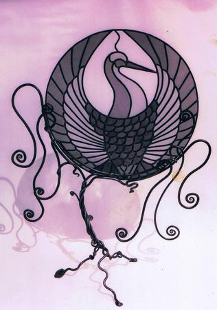 steel  glass bird