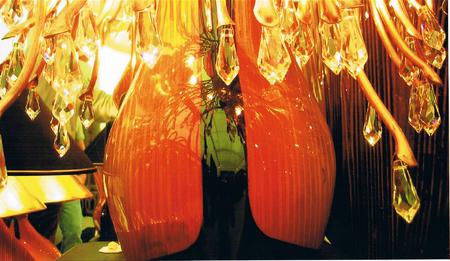 Copper, ply wood,  crystal lamp