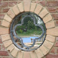 acid washed round window grill