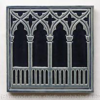 Venetian Arches Tile - Navy