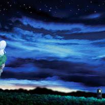 Girl looking at Moon