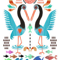 two cranes