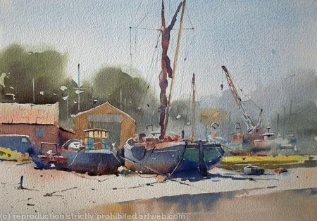 Light on the foreshore Pin Mill