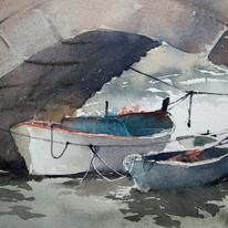 Boats under a Bristol Bridge