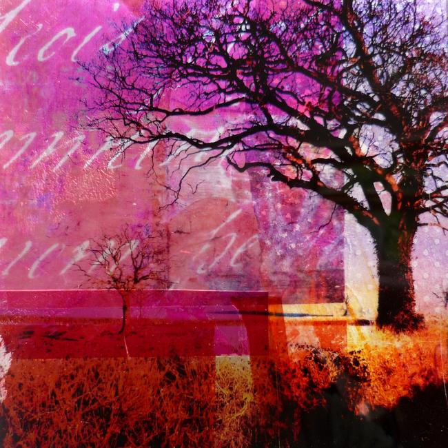 Treescape III Mixed media and plexiglass 15x15cm