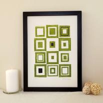Squares, olive green