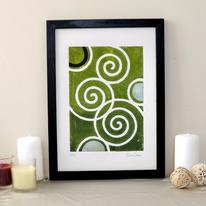 Spirals, olive green