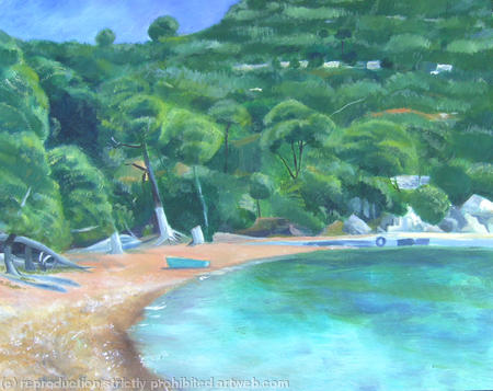 Blue boat on the beach