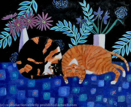 cats on blue