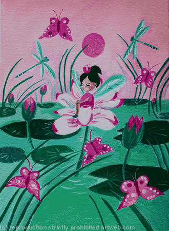 Fairy in lily pond