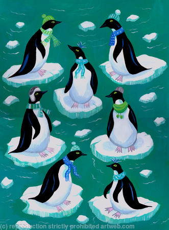 Christmas penguins