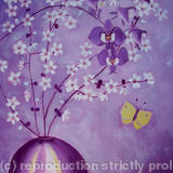 Purple orchids and blossom - Acrylic