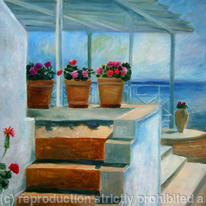 Flowerpots in Greece