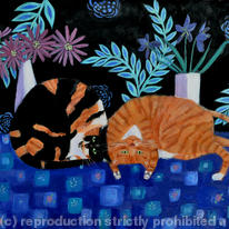 cats on blue