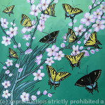 Swallowtails with blossom