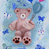 hidden Bear with balloons