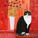 Cat with Carnations