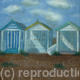 Beach huts in summer