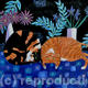 cats on blue