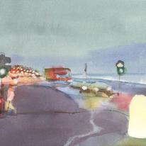 evening, rain