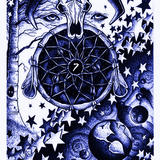 Blue Spirits - pen and ink