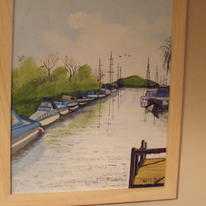Boat park at river Avon near Christchurch, Dorset.