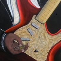 red guitar