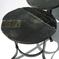 Garden Seating: mosaic and metal stools