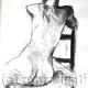 nude, seated, back