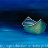 Moonlit Canoe - Oil on canvasboard