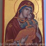 Virgin Mary with Child, Eleusa - egg tempera, gold (23k), pine board