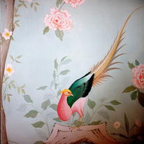 Chinoiserie wallpaper detail