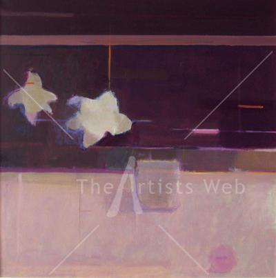 Two lilies with violet