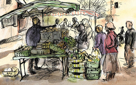 organic veg stall, lincoln farmers market